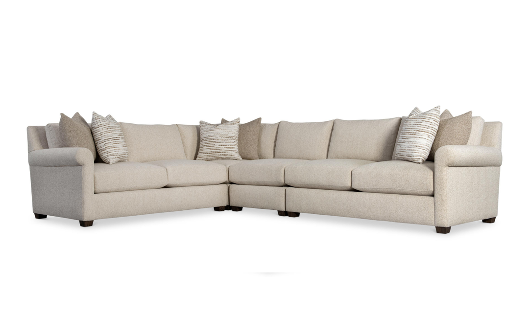 Bernhardt Barnes Fabric Sectional With Throw Pillow