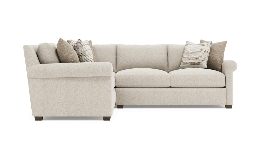 Bernhardt Barnes Fabric Sectional With Throw Pillow