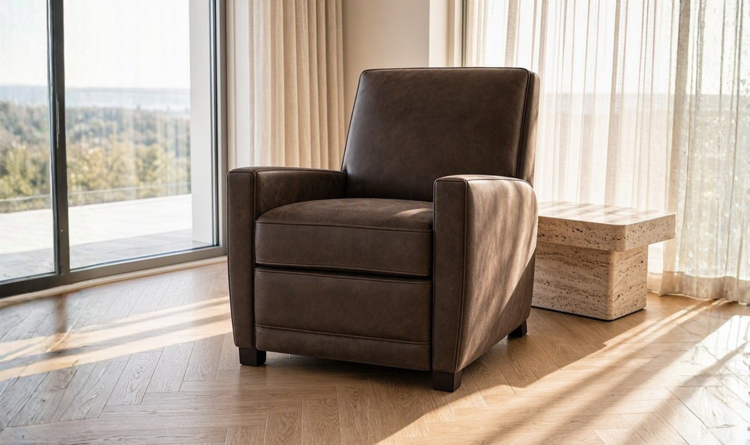 Bernhardt Bastille Tailored Leather Push-Back Recliner Chair-Jennifer