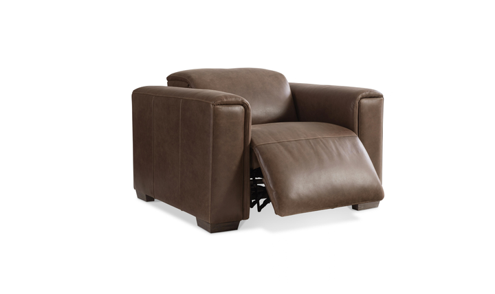 Bernhardt Billings Leather Power Motion Chair with Padded Track Arms-Jennifer