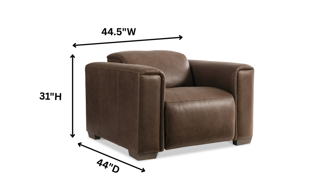 Bernhardt Billings Leather Power Motion Chair with Padded Track Arms-Jennifer