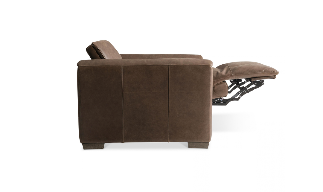 Bernhardt Billings Leather Power Motion Chair with Padded Track Arms-Jennifer