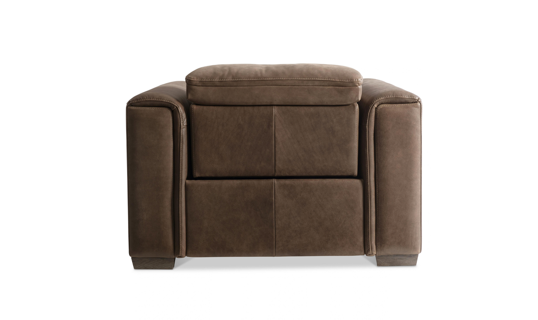 Bernhardt Billings Leather Power Motion Chair with Padded Track Arms-Jennifer