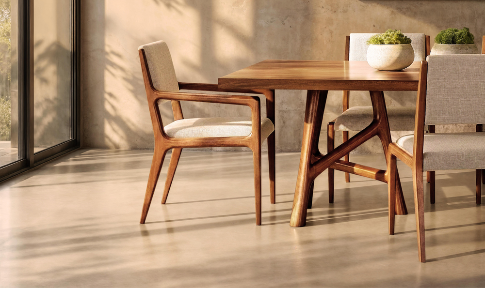 Bernhardt Brasea Modern Upholstered Wood Arm Chair-jennifer Furniture