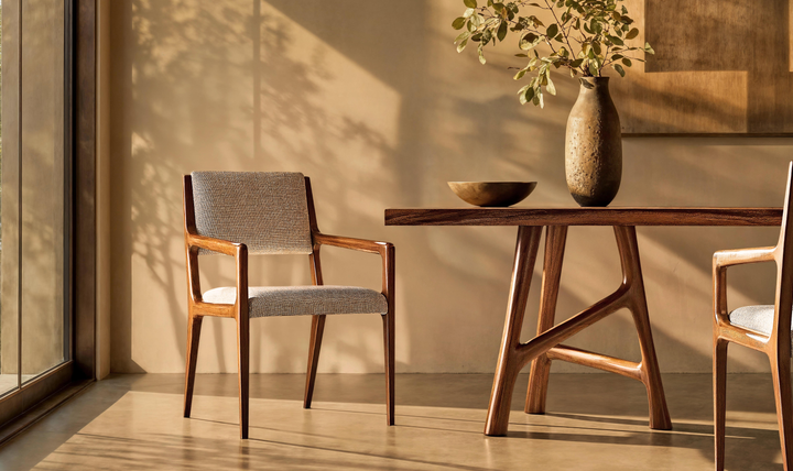 Bernhardt Brasea Modern Upholstered Wood Arm Chair-jennifer Furniture