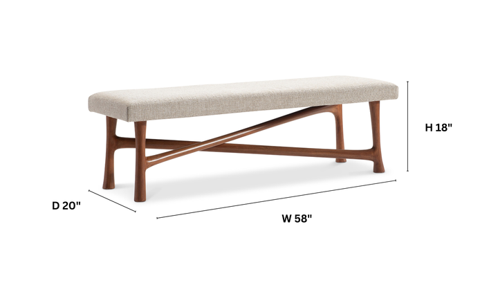 Bernhardt Brasea Modern Upholstered Wood Bench-Jennifer Furniture
