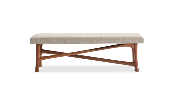 Bernhardt Brasea Modern Upholstered Wood Bench-Jennifer Furniture