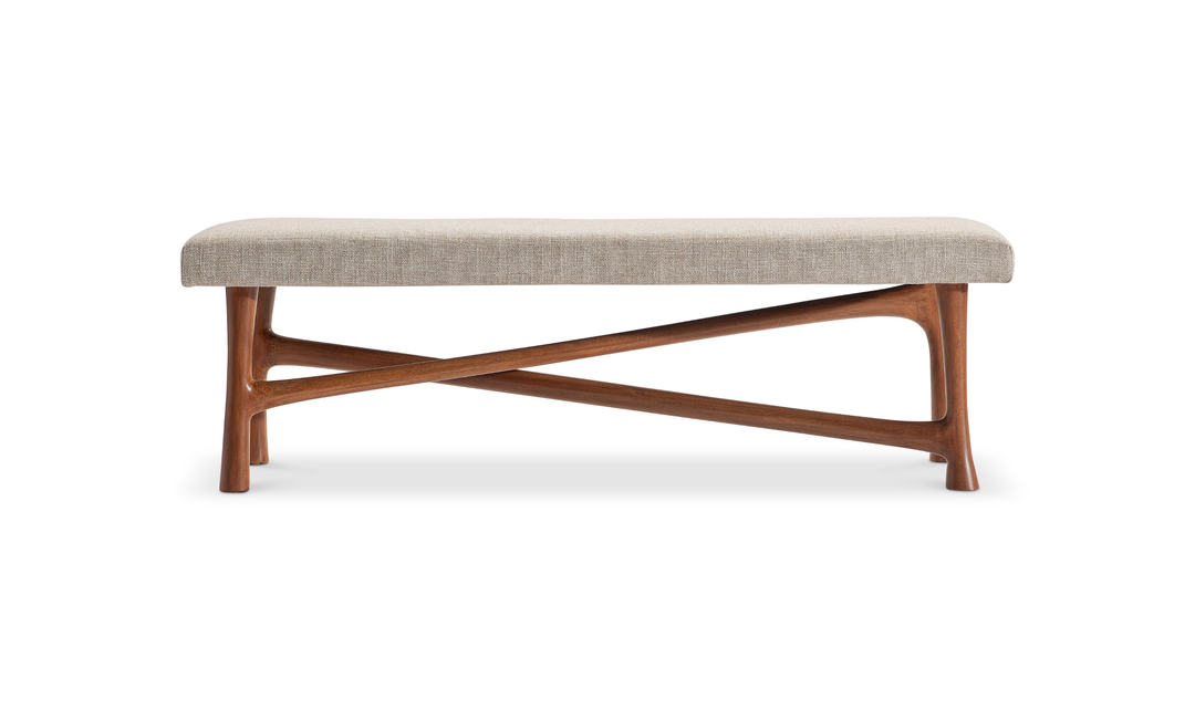 Bernhardt Brasea Modern Upholstered Wood Bench-Jennifer Furniture