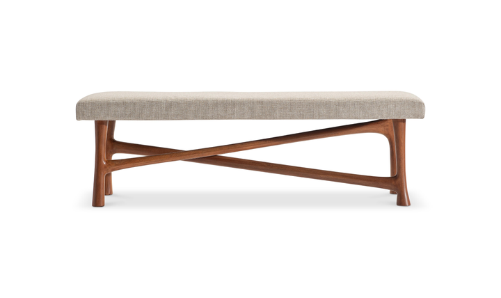 Bernhardt Brasea Modern Upholstered Wood Bench-Jennifer Furniture