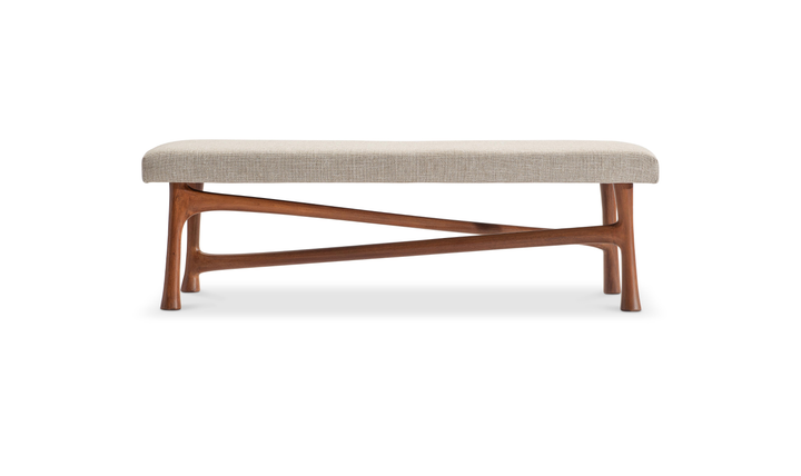 Bernhardt Brasea Modern Upholstered Wood Bench