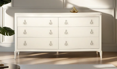 Bernhardt Calista Six drawers Wooden Dresser with Double Drop Pulls