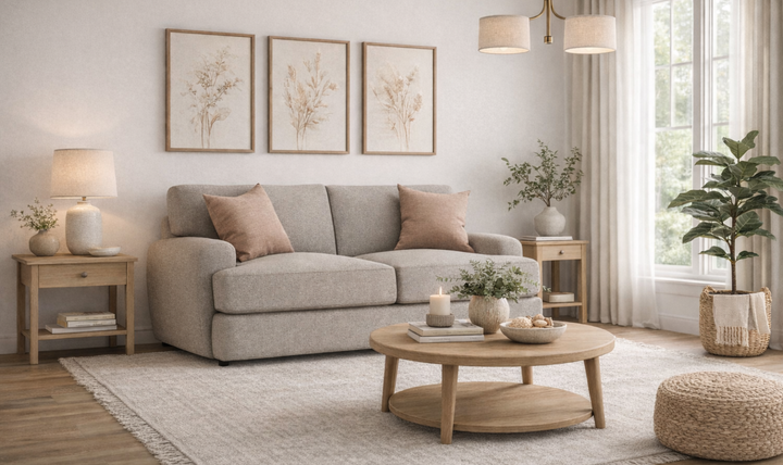 Bernhardt Cameron Fabric Loveseat With Oversized Rolled Arms