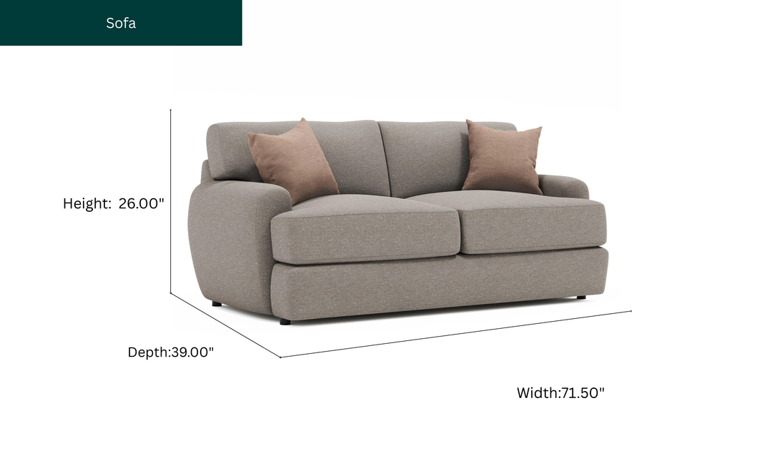 Bernhardt Cameron Fabric Loveseat With Oversized Rolled Arms