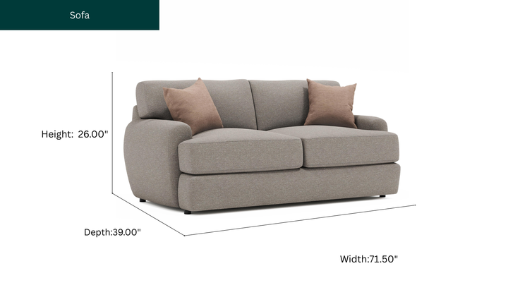 Bernhardt Cameron Fabric Loveseat With Oversized Rolled Arms