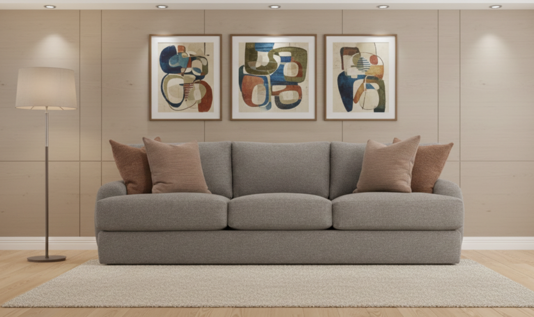 Bernhardt Cameron Fabric Sofa With Oversized Roll Arms