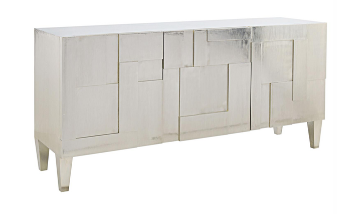 Bernhardt Carleton Entertainment Credenza Wrapped in German Silver