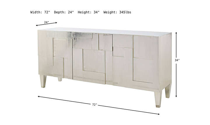 Bernhardt Carleton Entertainment Credenza Wrapped in German Silver