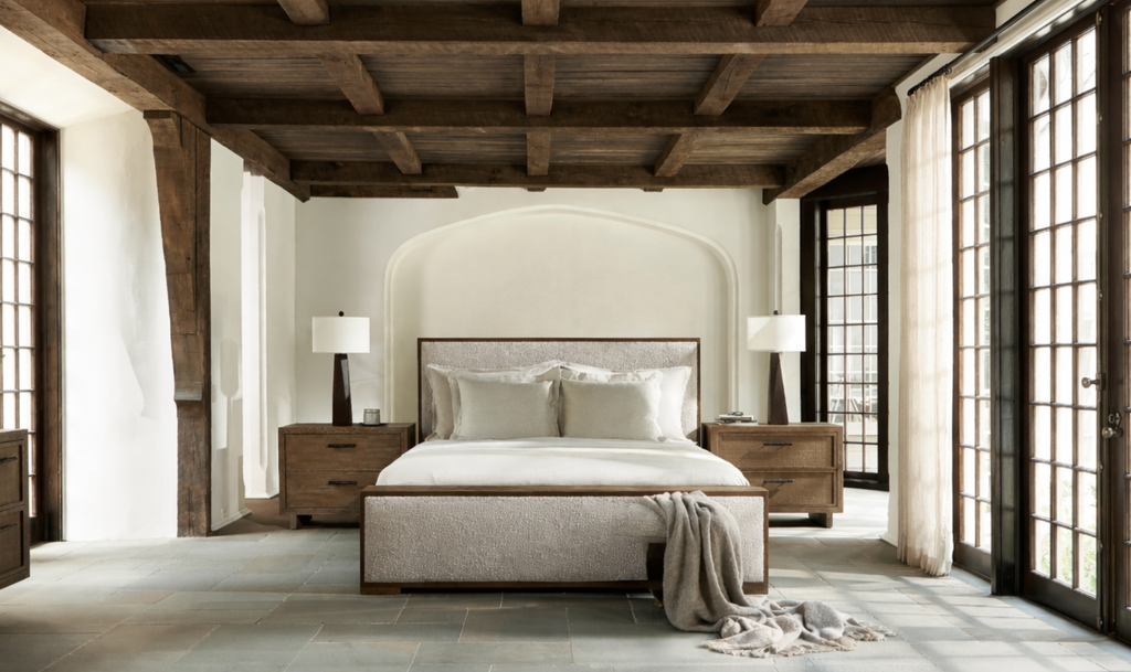 Bernhardt Casa Paros Upholstered Panel Bed in Playa Brown