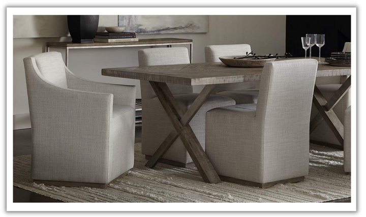 Bernhardt Casey Beige Fabric Upholstered Armless Dining Side Chair