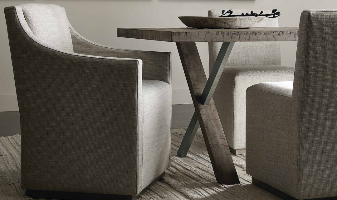 Bernhardt Casey Beige Fabric Upholstered Armless Dining Side Chair