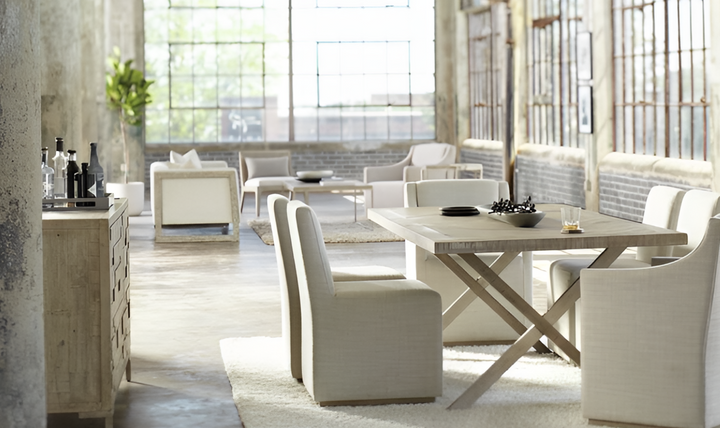 Bernhardt Casey Beige Fabric Upholstered Armless Dining Side Chair
