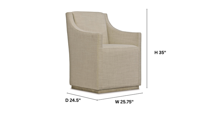 Bernhardt Casey Fabric Upholstered Dining Chair with Recessed Arms-Jennifer Furniture