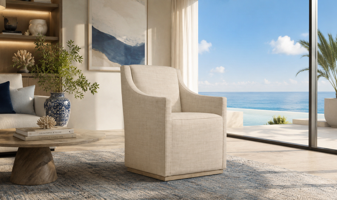 Bernhardt Casey Fabric Upholstered Dining Chair with Recessed Arms-Jennifer Furniture