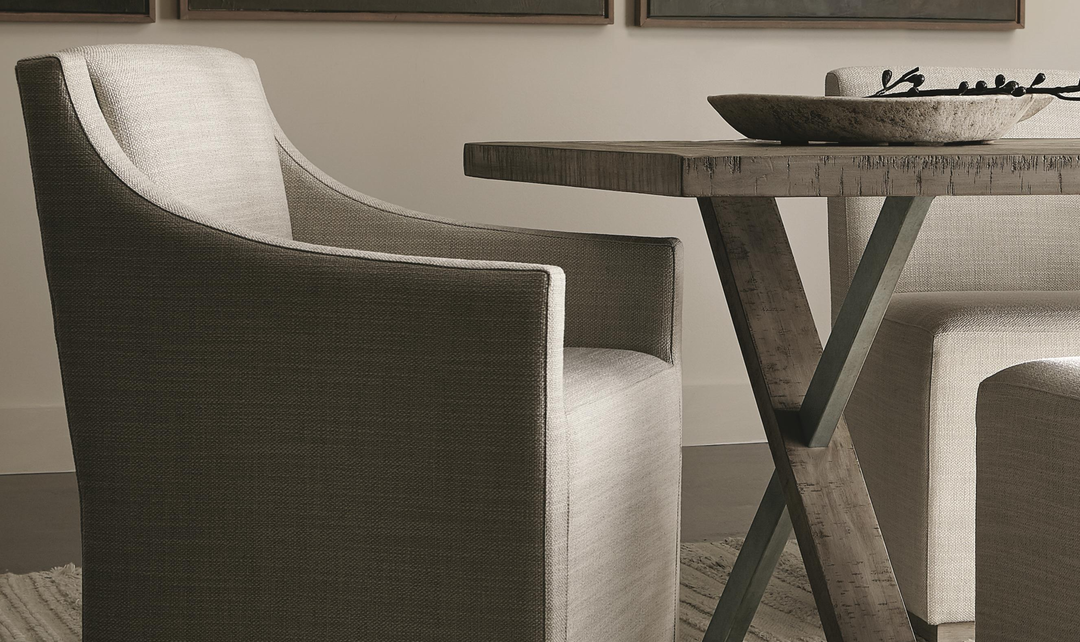 Bernhardt Casey Fabric Upholstered Dining Chair with Recessed Arms-Jennifer Furniture