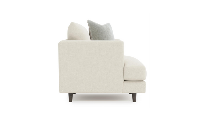 Bernhardt Colette Fabric Beige Chair with Feather Down Cushion & Track Arms
