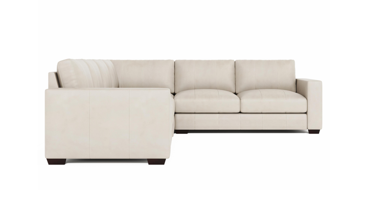 Bernhardt Dawkins L-Shaped Leather Sectional Sofa with Oversized Track Arms - Jennifer Furniture