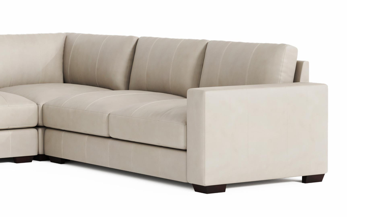 Bernhardt Dawkins L-Shaped Leather Sectional Sofa with Oversized Track Arms - Jennifer Furniture