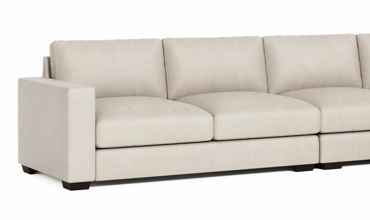 Bernhardt Dawkins L-Shaped Leather Sectional Sofa with Oversized Track Arms - Jennifer Furniture