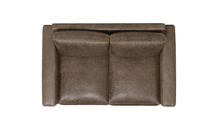 Bernhardt Dawkins Top-Grain Leather Loveseat with Track Arms in Brown - Jennifer Furniture