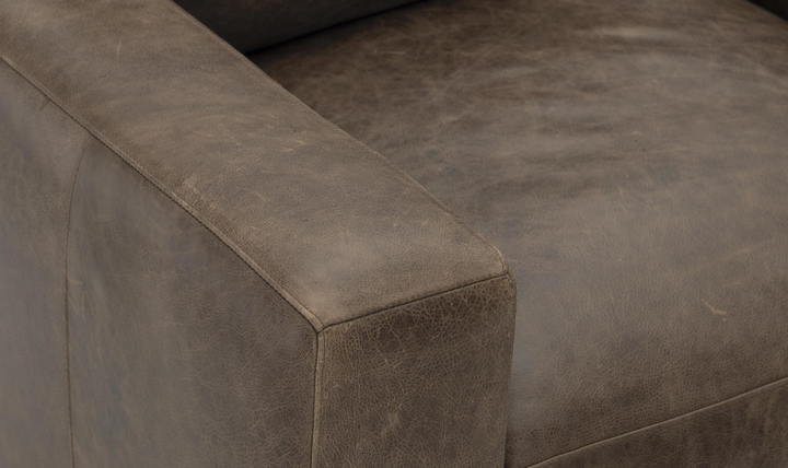 Bernhardt Dawkins Top-Grain Leather Swivel Chair with Track Arms in Brown - Jennifer Furniture
