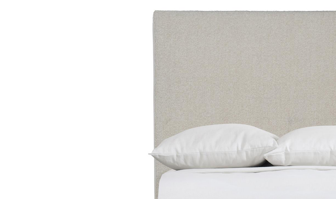 Bernhardt Dunhill Beige Deep Fabric Upholstered Wood Panel Bed