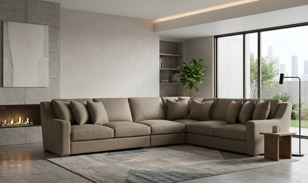 Bernhardt Germain Sectional Sofa With Performance Chenille Fabric-Jennifer