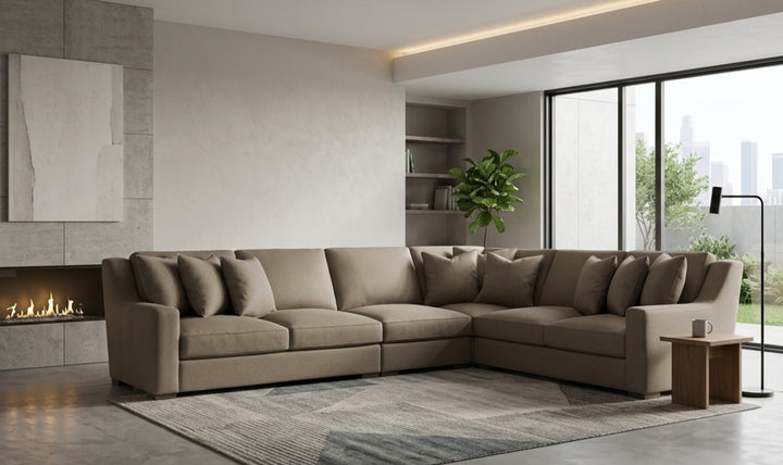 Bernhardt Germain Sectional Sofa With Performance Chenille Fabric-Jennifer