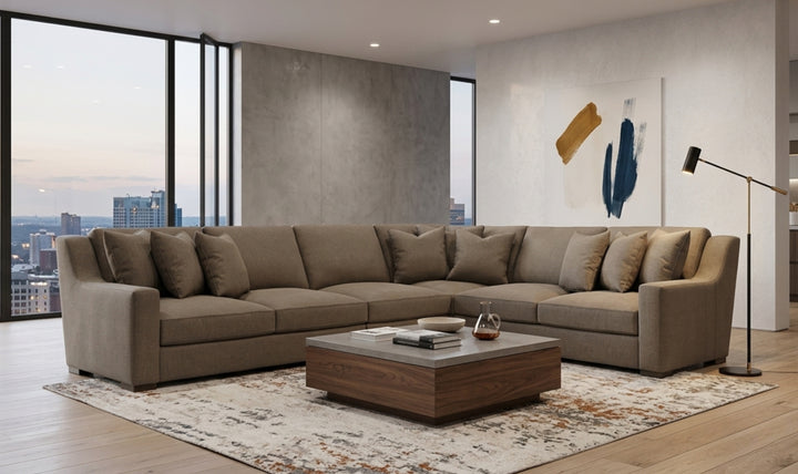 Bernhardt Germain Sectional Sofa With Performance Chenille Fabric-Jennifer