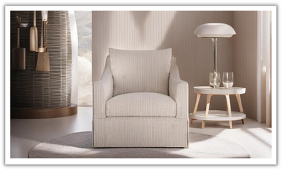 Bernhardt Grace Fabric Swivel Chair with Soft, Muted Palette