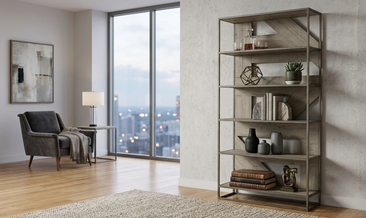 Bernhardt Highland Park Polk Rustic Wood Etagere-Jennifer Furniture