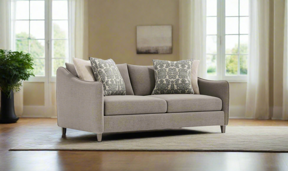 Bernhardt Joli 2-seater Fabric Gray Loveseat with 4 Pillows