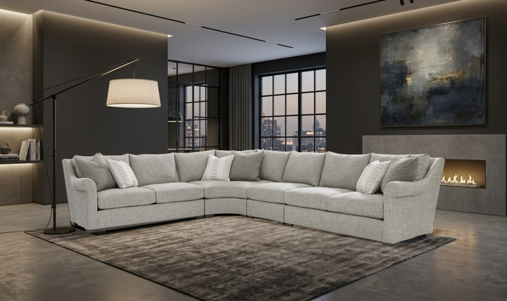Bernhardt Keirnan Fabric Sectional With Accent Pillows-Jenniferfurniture