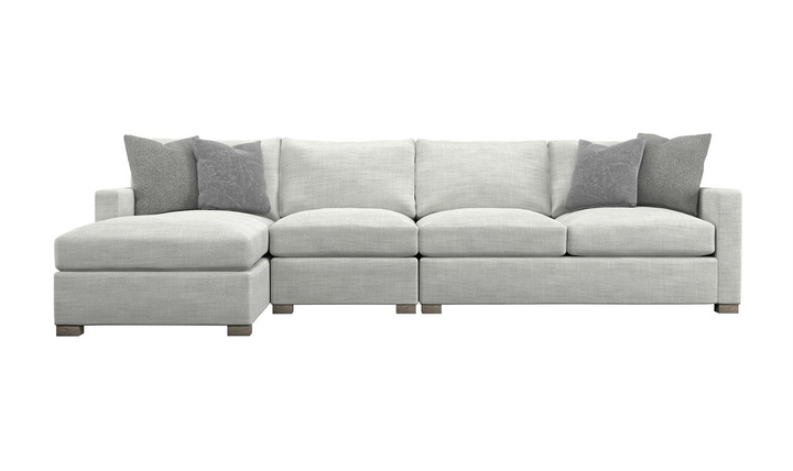 Bernhardt Kelsey Sectional L Shaped 3-Piece Sofa In Gray