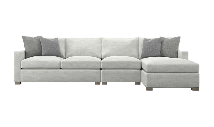 Bernhardt Kelsey Sectional L Shaped 3-Piece Sofa In Gray