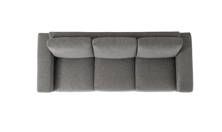 Bernhardt Lars Gray Fabric Sofa With Wide Track Arms-Jennifer Furniture 