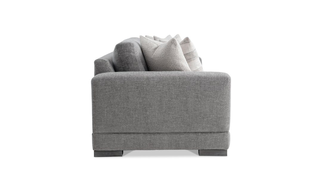 Bernhardt Lars Gray Fabric Sofa With Wide Track Arms-Jennifer Furniture 