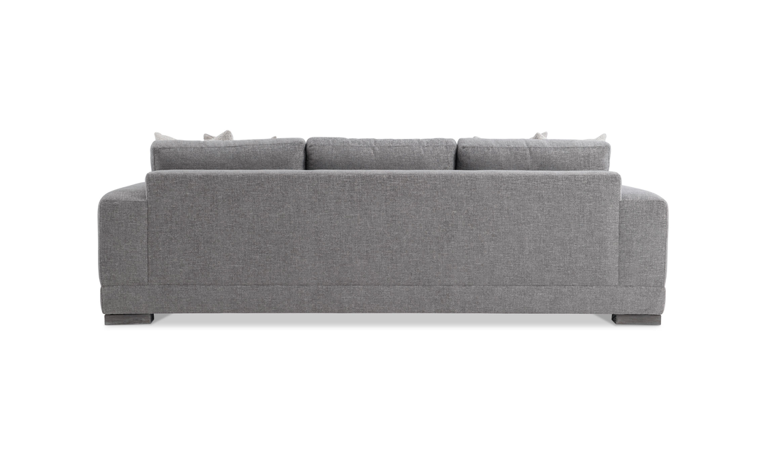 Bernhardt Lars Gray Fabric Sofa With Wide Track Arms-Jennifer Furniture 