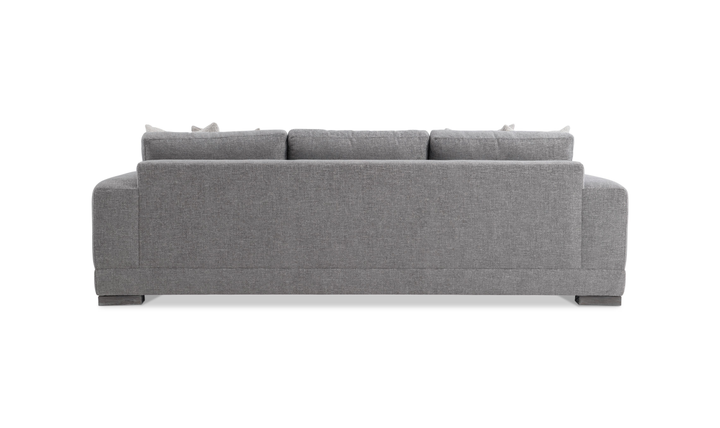 Bernhardt Lars Gray Fabric Sofa With Wide Track Arms-Jennifer Furniture 