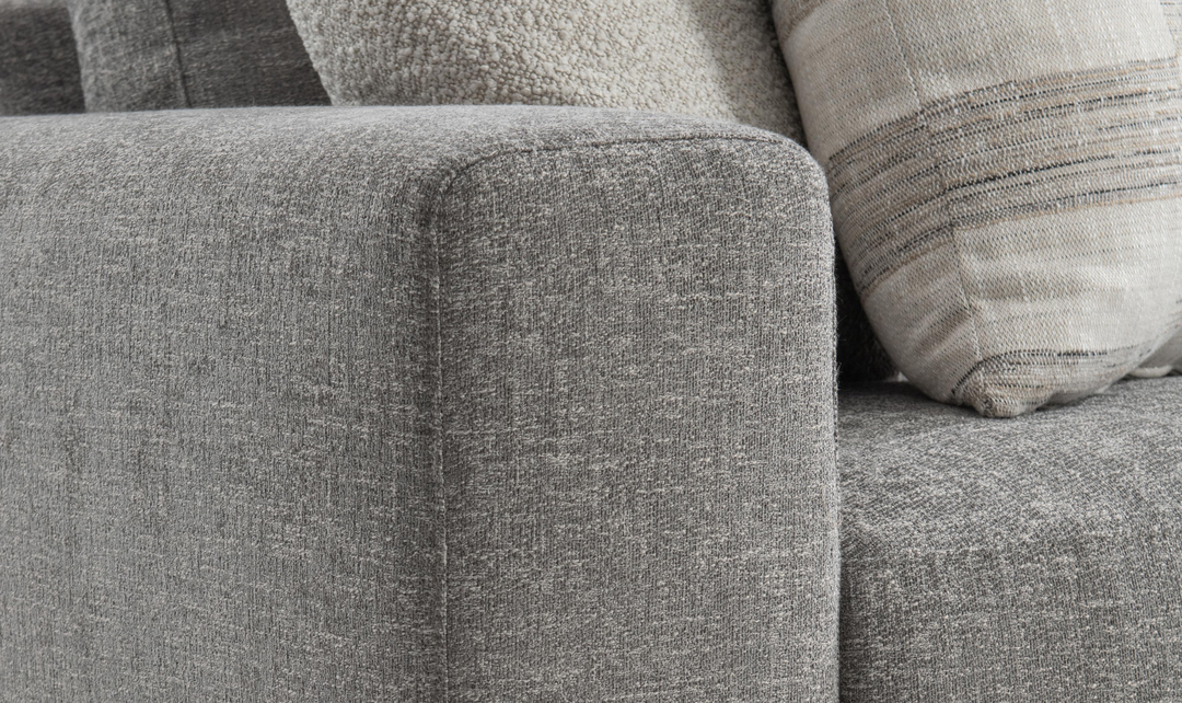 Bernhardt Lars Gray Fabric Sofa With Wide Track Arms-Jennifer Furniture 