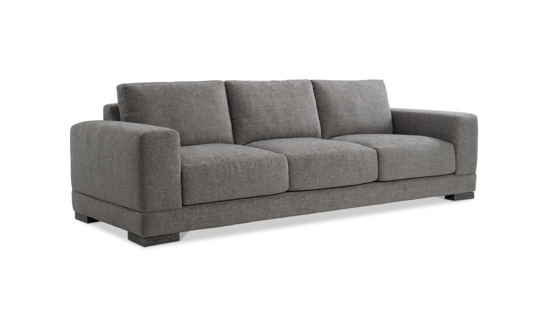 Bernhardt Lars Gray Fabric Sofa With Wide Track Arms-Jennifer Furniture 